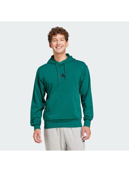 Adidas Bluza Essentials Feel Cozy JE3841 Zielony Regular Fit. Zielone bluzy męskie Adidas, m, bez wzorów, z syntetyku, bez kaptura. Za 170.99 zł.