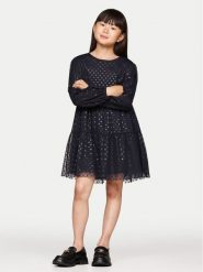 Tommy Hilfiger Sukienka elegancka KG0KG08210 D Granatowy Regular Fit. Niebieskie sukienki dla dziewczynek Tommy Hilfiger, bez wzorów, z syntetyku, eleganckie, bez ramiączek. Za 289.99 zł.
