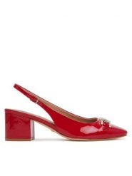 Guess Czółenka FLTCL2 PAF05 Czerwony. Czerwone czółenka damskie Guess, z aplikacjami, ze skóry, bez obcasa, bez zapięcia. Za 439.99 zł.
