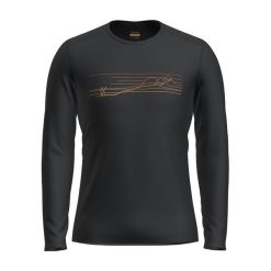 Bluza termoaktywna męska icebreaker 200 Oasis Crewe Ski Stripes. Czarne bluzy męskie Icebreaker, m, bez wzorów, bez kaptura, trekkingowe. Za 329.99 zł.