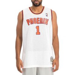 Koszulka do koszykówki męska Mitchell & Ness NBA Alternate Jersey Suns 2002. Białe koszulki sportowe męskie Mitchell & Ness, m, bez wzorów, z jersey, bez kołnierzyka, bez ramiączek, do koszykówki. Za 559.00 zł.