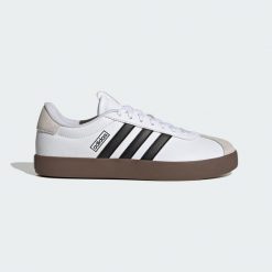 Buty VL Court 3.0. Białe obuwie sportowe damskie Adidas, bez wzorów, ze skóry, trekkingowe. Za 299.00 zł.