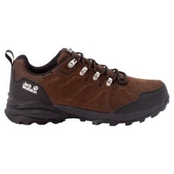 Buty trekkingowe męskie Jack Wolfskin Refugio Texapore. Brązowe trekkingi męskie Jack Wolfskin, trekkingowe. Za 419.99 zł.
