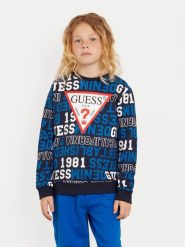 Guess Bluza L4YQ02 KA6R3 Granatowy Regular Fit. Niebieskie bluzy dla chłopców Guess, z aplikacjami, z bawełny, bez ramiączek, bez kaptura. Za 109.99 zł.