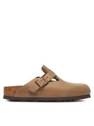 Birkenstock Klapki Boston zamsz 1019484 Brązowy. Brązowe klapki damskie Birkenstock, bez wzorów, ze skóry, bez obcasa. Za 609.99 zł.
