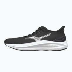 Buty do biegania damskie Mizuno Fortrush black/white/iron gate. Czarne obuwie sportowe damskie Mizuno, bez wzorów, z materiału, do biegania. Za 593.50 zł.