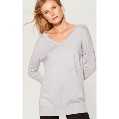 Sweter z metaliczną nitką - Beżowy. Brązowe swetry damskie Mohito. Za 99.99 zł.