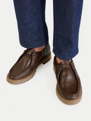 Guess Jeans Półbuty EO-FOX-03 MI08 Brązowy ciemny. Brązowe półbuty na co dzień męskie Guess Jeans, z jeansu, bez zapięcia. Za 399.99 zł.