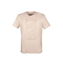 T-shirt męski AULP BOGUS komfortowy lekki prosty krój. Brązowe t-shirty męskie Aulp, l, bez wzorów, bez kołnierzyka. W wyprzedaży za 99.99 zł.