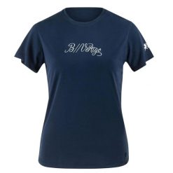 Damska koszulka polo na zawody B Vertigo Daniele. Niebieskie koszulki sportowe damskie B VERTIGO, bez wzorów, bez kołnierzyka, bez ramiączek, do jazdy konnej. Za 179.00 zł.