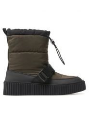 Jenny Fairy Śniegowce H17125Y-1 Khaki. Brązowe śniegowce i trapery damskie Jenny Fairy, z materiału. Za 199.99 zł.