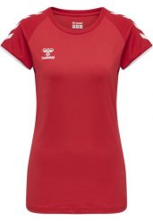 Koszulka damska Hummel hmlhmlCORE volley stretch. Czerwone koszulki sportowe damskie Hummel, l, bez wzorów, z dżerseju, bez kołnierzyka, bez ramiączek, do piłki nożnej. Za 184.50 zł.