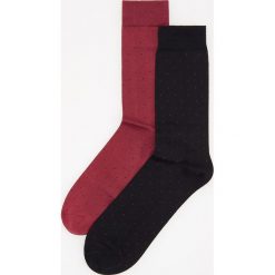 Skarpety 2 pack z merceryzowanej bawełny - Bordowy. Skarpety męskie marki Reserved. Za 29.99 zł.