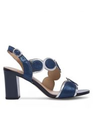 Lasocki Sandały WYL3119-2Z Granatowy. Niebieskie sandały damskie Lasocki, bez wzorów, ze skóry, bez obcasa, na słupku, bez zapięcia. Za 159.99 zł.