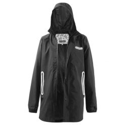 ROCKBROS Wodoodporny płaszcz przeciwdeszczowy. Czarne płaszcze damskie ROCKBROS, l, bez wzorów, z materiału, sportowe, bez kaptura. Za 259.60 zł.