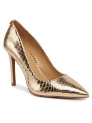 MICHAEL Michael Kors Szpilki Alina Flex High Pump 40R4HNHP1M Złoty. Żółte szpilki damskie MICHAEL Michael Kors, bez wzorów, ze skóry, bez obcasa, bez zapięcia. Za 819.99 zł.