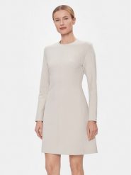 Calvin Klein Sukienka codzienna Hw Viscose Fit & Flare Dress K20K206336 Beżowy Regular Fit. Brązowe sukienki damskie Calvin Klein, na co dzień, bez wzorów, z syntetyku, bez kołnierzyka, bez ramiączek, proste. Za 959.99 zł.