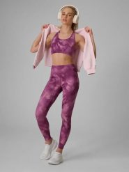 Legginsy fitness damskie z wysokim stanem. Niebieskie legginsy damskie 4f, l, bez wzorów, z elastanu. Za 169.99 zł.
