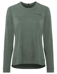 Koszulka damska Moab LS PRO. Zielone koszulki sportowe damskie Vaude, s, bez wzorów, z materiału, bez kołnierzyka, bez ramiączek, na fitness i siłownię. Za 369.00 zł.