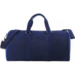 Skórzana torba męska podróżna BRODRENE BL20 granatowa - granatowy. Niebieskie torby na ramię męskie Brødrene, bez wzorów, ze skóry, eleganckie, na ramię. Za 599.99 zł.