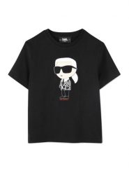 Karl Lagerfeld Kids T-Shirt Z30438 S Czarny Regular Fit. Czarne t-shirty dla chłopców Karl Lagerfeld Kids, bez wzorów, z bawełny, bez ramiączek. Za 129.99 zł.