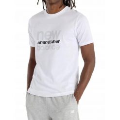KOSZULKA męska T-SHIRT NEW BALANCE MT51940WT biała bawełniana sportowa S. Białe koszulki sportowe męskie New Balance, l, bez wzorów, z bawełny, bez kołnierzyka, bez ramiączek. Za 139.00 zł.
