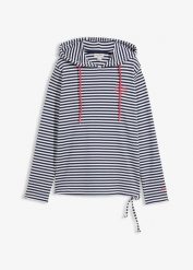 Bluza z materiału interlock z bawełny organicznej. Szare bluzy damskie bonprix, bez wzorów, z bawełny. Za 129.99 zł.