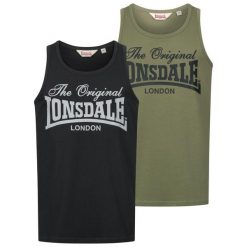Tank top Lonsdale Moston (x2). Czarne buty sportowe męskie Lonsdale, bez zapięcia, na fitness i siłownię. Za 208.00 zł.