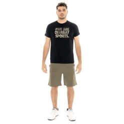 Koszulka z kieszenie na co dzień na siłownię. Czarne buty sportowe męskie LEONE 1947 APPAREL, z bawełny, bez zapięcia, na fitness i siłownię. W wyprzedaży za 124.20 zł.