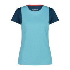 Koszulka damska CMP. Niebieskie koszulki sportowe damskie CMP, bez wzorów, bez kołnierzyka, bez ramiączek, trekkingowe. Za 192.00 zł.