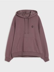 Bluza hoodie basic - green spruce. Zielone bluzy męskie Sinsay, l, bez wzorów, bez kaptura. Za 59.99 zł.