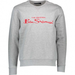 Bluza w kolorze szarym. Szare bluzy męskie Ben Sherman, z haftami. W wyprzedaży za 173.95 zł.