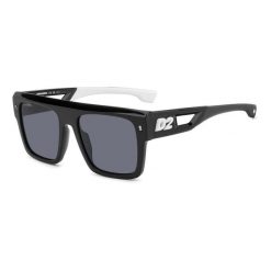 Okulary przeciwsłoneczne DSQUARED2 D2 0127/S 80S dla mężczyzn, rozmiar 56 mm. Czarne okulary przeciwsłoneczne męskie Dsquared, prostokątne. Za 776.55 zł.