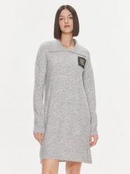 Liu Jo Sukienka dzianinowa 5F3036 MA08O Szary Regular Fit. Szare sukienki damskie Liu Jo, s, bez wzorów, z dzianiny, bez kołnierzyka, bez ramiączek. Za 449.99 zł.