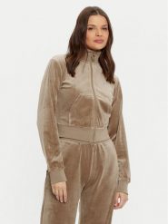 Guess Bluza V3BQ22 KBXI2 Brązowy Regular Fit. Brązowe bluzy damskie Guess, xs, z aplikacjami, z syntetyku, bez kaptura. Za 209.99 zł.