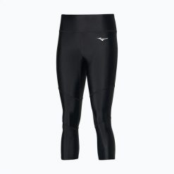 Legginsy do biegania damskie Mizuno Core 3/4. Czarne legginsy damskie Mizuno, s, bez wzorów, z elastanu, do biegania. Za 119.99 zł.