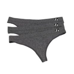 US-001 String - Stringi, Zestaw 3, Szary. Szare stringi damskie BARNETT, l, bez wzorów, z elastanu. Za 108.56 zł.