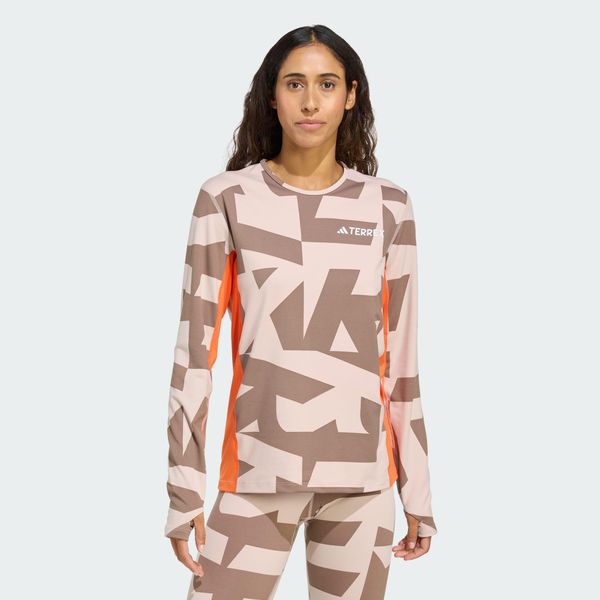 Koszulka z długim rękawem Multi Synthetic Base Layer. Brązowe t-shirty damskie Adidas, m, bez wzorów, z elastanu, klasyczne, bez kołnierzyka. Za 214.35 zł.