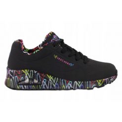Buty na co dzień damskie SKECHERS UNO LOVING LOVE. Czarne obuwie sportowe damskie Skechers, bez wzorów, z materiału, trekkingowe, Skechers Sport. Za 380.00 zł.