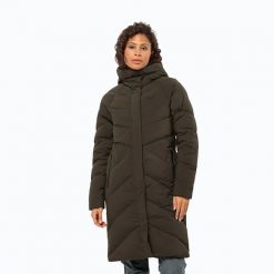 Płaszcz puchowy damski Jack Wolfskin Marienplatz Coat. Zielone płaszcze damskie Jack Wolfskin, s, bez wzorów, z elastanu, klasyczne, bez kaptura. Za 1,549.00 zł.