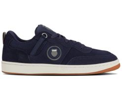 Sneakersy męskie K-Swiss K-Varsity SDE buty sportowe tenisówki zamszowe. Niebieskie trampki męskie K-SWISS, bez wzorów, z zamszu, sportowe, bez zapięcia. Za 179.00 zł.