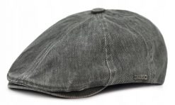 Lekki, Bawełniany Kaszkiet Męski - Pako Jeans - Grafit. Szare czapki i kapelusze męskie Pako Jeans, na lato, bez wzorów, z bawełny. Za 55.00 zł.