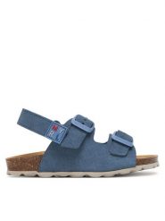 Mayoral Sandały 43803.87 Niebieski. Niebieskie sandały chłopięce Mayoral, ze skóry, bez zapięcia. Za 229.99 zł.