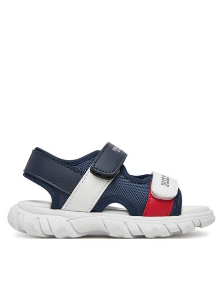 Tommy Hilfiger Sandały T1B2-33897-1591Y S Granatowy. Niebieskie sandały chłopięce Tommy Hilfiger, z materiału, bez zapięcia. Za 169.99 zł.