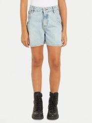 Calvin Klein Jeans Szorty jeansowe IG0IG02369 Błękitny Regular Fit. Niebieskie spodenki dla dziewczynek Calvin Klein Jeans, bez wzorów, z bawełny. Za 149.99 zł.