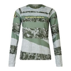 Damska koszulka Endura Patchwork Ltd z nadrukiem L/s. Czarne koszulki sportowe damskie ENDURA, l, bez wzorów, sportowe, bez kołnierzyka. Za 209.99 zł.