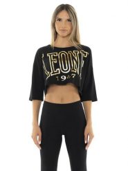 Koszulka na co dzień na siłownię. Czarne koszulki sportowe damskie LEONE 1947 APPAREL, l, bez wzorów, bez kołnierzyka. Za 138.93 zł.
