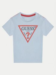 Guess T-Shirt N73I55 K8HM0 Błękitny Regular Fit. Niebieskie t-shirty dla chłopców Guess, z aplikacjami, z bawełny, bez ramiączek. Za 59.99 zł.