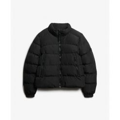 Damska kurtka puchowa Superdry Non Sports. Czarne kurtki damskie Superdry., bez wzorów, z puchu, bez kaptura. Za 502.40 zł.