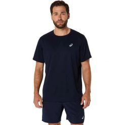 Koszulka Asics Core. Niebieskie koszulki sportowe męskie Asics, l, bez wzorów, z materiału, bez kołnierzyka, bez ramiączek, do biegania. Za 165.00 zł.